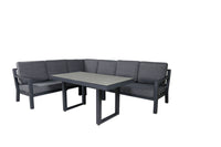 Barcelona Ecksofa mit Couchtisch - schwarz