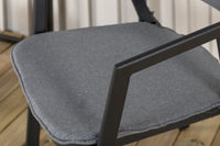 Stuhl mit Polster - schwarz / grau / Aluminium