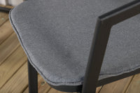 Stuhl mit Polster - schwarz / grau / Aluminium