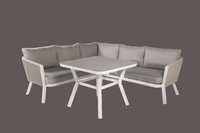 VIRYA Eckgruppe mit Couchtisch weiß/grau