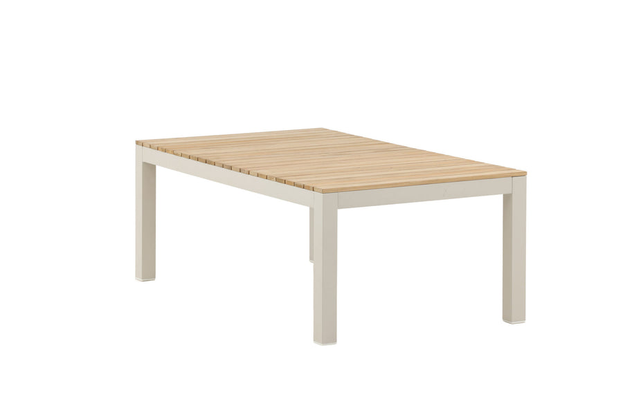 Brasilia Couchtisch - beige Alu / Teak