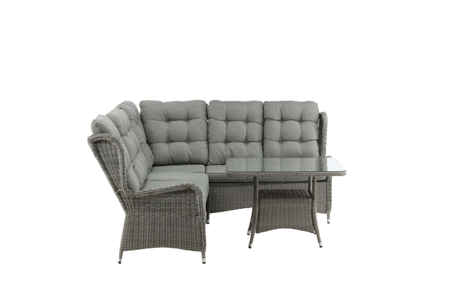 Washington Ecksofa mit Couchtisch - grau / grau