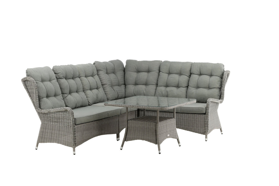 Washington Ecksofa mit Couchtisch - grau / grau