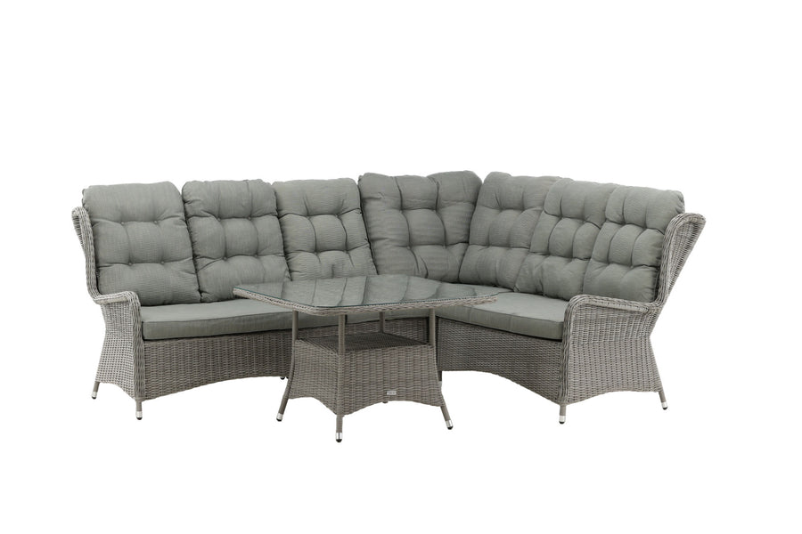 Washington Ecksofa mit Couchtisch - grau / grau