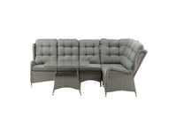 Washington Ecksofa mit Couchtisch - grau / grau