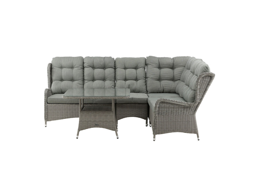 Washington Ecksofa mit Couchtisch - grau / grau