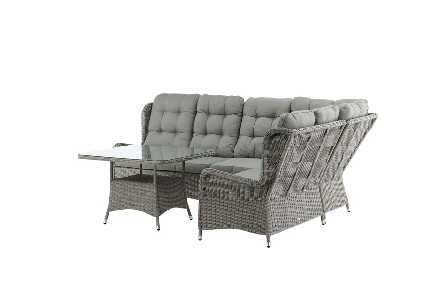 Washington Ecksofa mit Couchtisch - grau / grau