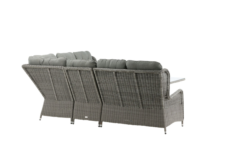 Washington Ecksofa mit Couchtisch - grau / grau