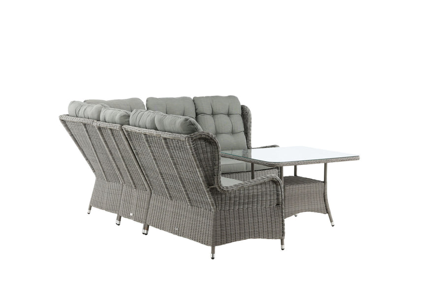 Washington Ecksofa mit Couchtisch - grau / grau