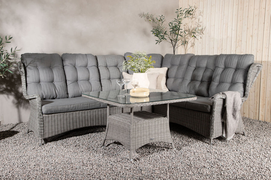 Washington Ecksofa mit Couchtisch - grau / grau