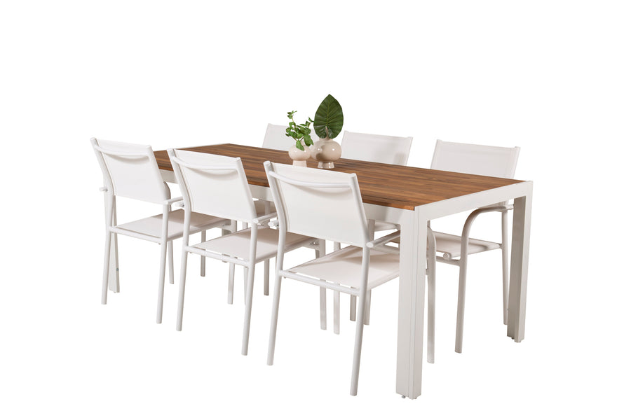 Essgruppe Bois mit den Stühlen Santorini 