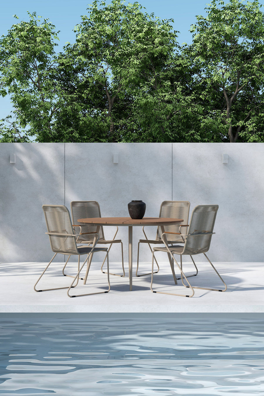 San Vito Essgruppe mit den Stühlen Bois 