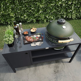 UMAMI Outdoor-Küche Modul 3 für Kamado + Kamado SUMO Maxi, schwarz / grün