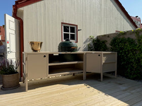 UMAMI Außenküche Modul 3 für Kamado + Kamado SUMO Maxi, beige / grün