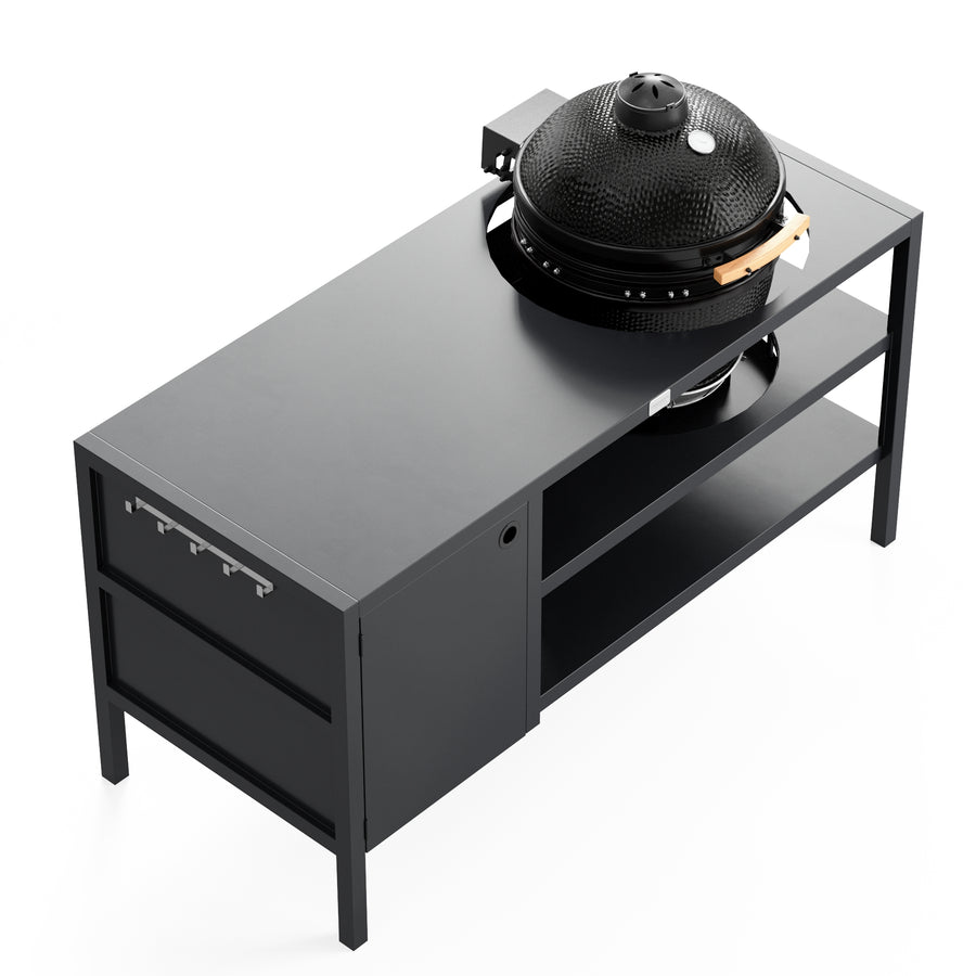 UMAMI Outdoorküche Modul 3 für Kamado + Kamado SUMO Midi, schwarz