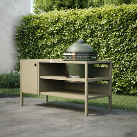 UMAMI Outdoor-Küche Modul 3 für Kamado + Kamado SUMO Midi, beige / grün