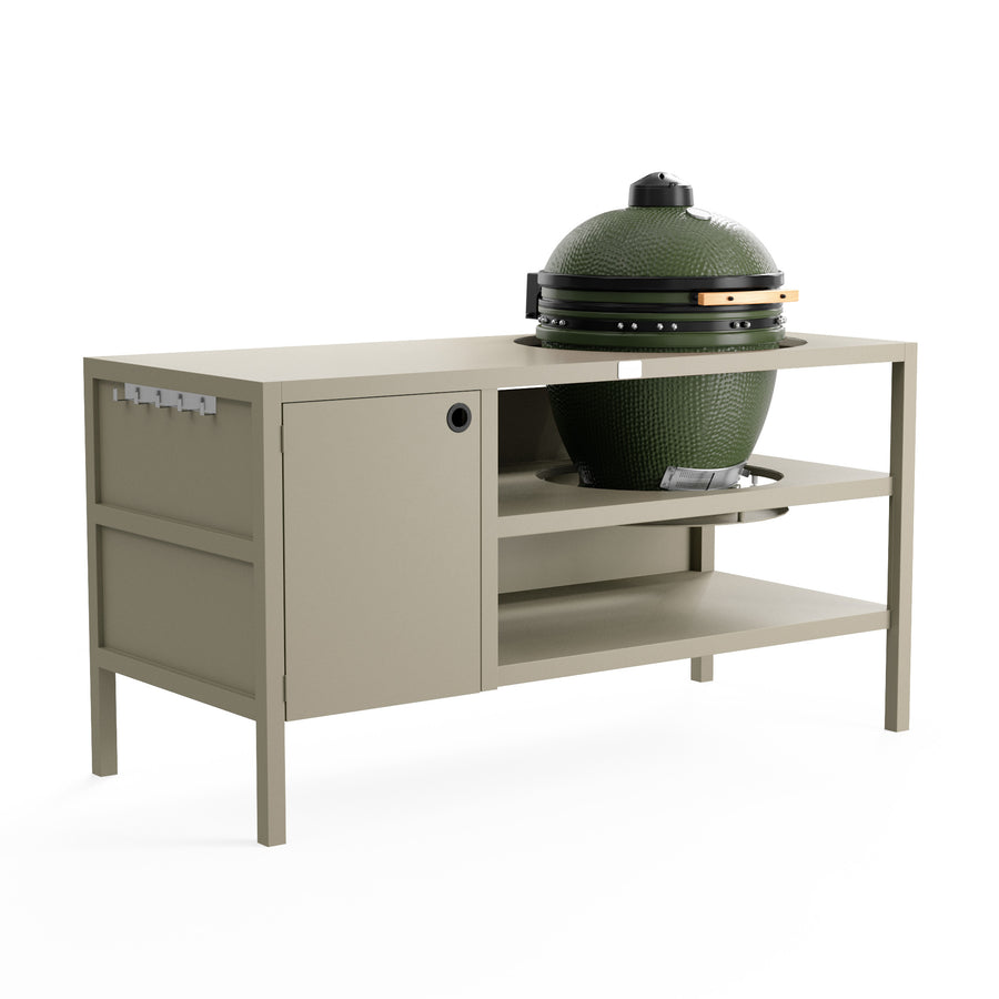 UMAMI Outdoor-Küche Modul 3 für Kamado + Kamado SUMO Midi, beige / grün