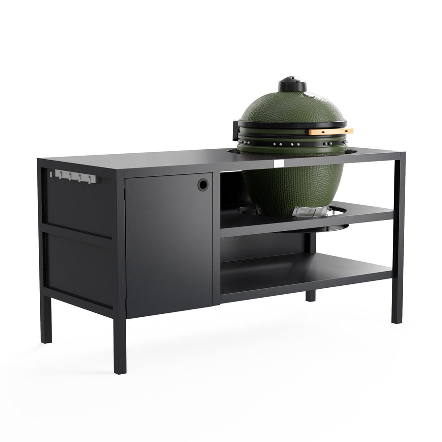 UMAMI Outdoor-Küche Modul 3 für Kamado + Kamado SUMO Midi, schwarz / grün