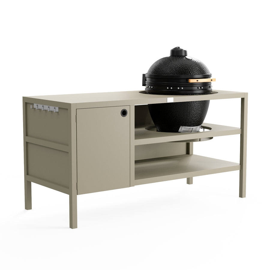 UMAMI Outdoorküche Modul 3 für Kamado + Kamado SUMO Midi, beige / schwarz