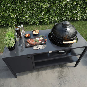 UMAMI Outdoorküche Modul 3 für Kamado + Kamado SUMO Midi, schwarz