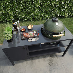 UMAMI Outdoor-Küche Modul 3 für Kamado + Kamado SUMO Midi, schwarz / grün