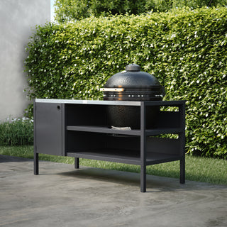 UMAMI Outdoor-Küche Modul 3 für Kamado + KAMADO BONO LIMITED, schwarz / Edelstahl