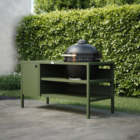 UMAMI Outdoor-Küche Modul 3 für Kamado + KAMADO BONO LIMITED, grün / schwarz