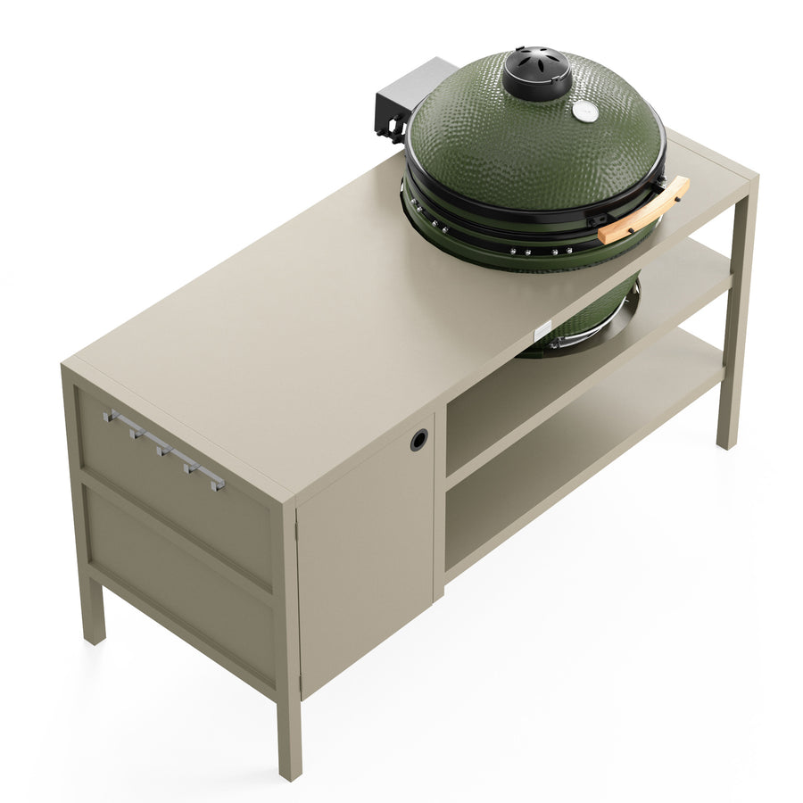 UMAMI Outdoor-Küche Modul 3 für Kamado + Kamado SUMO Maxi, beige / grün