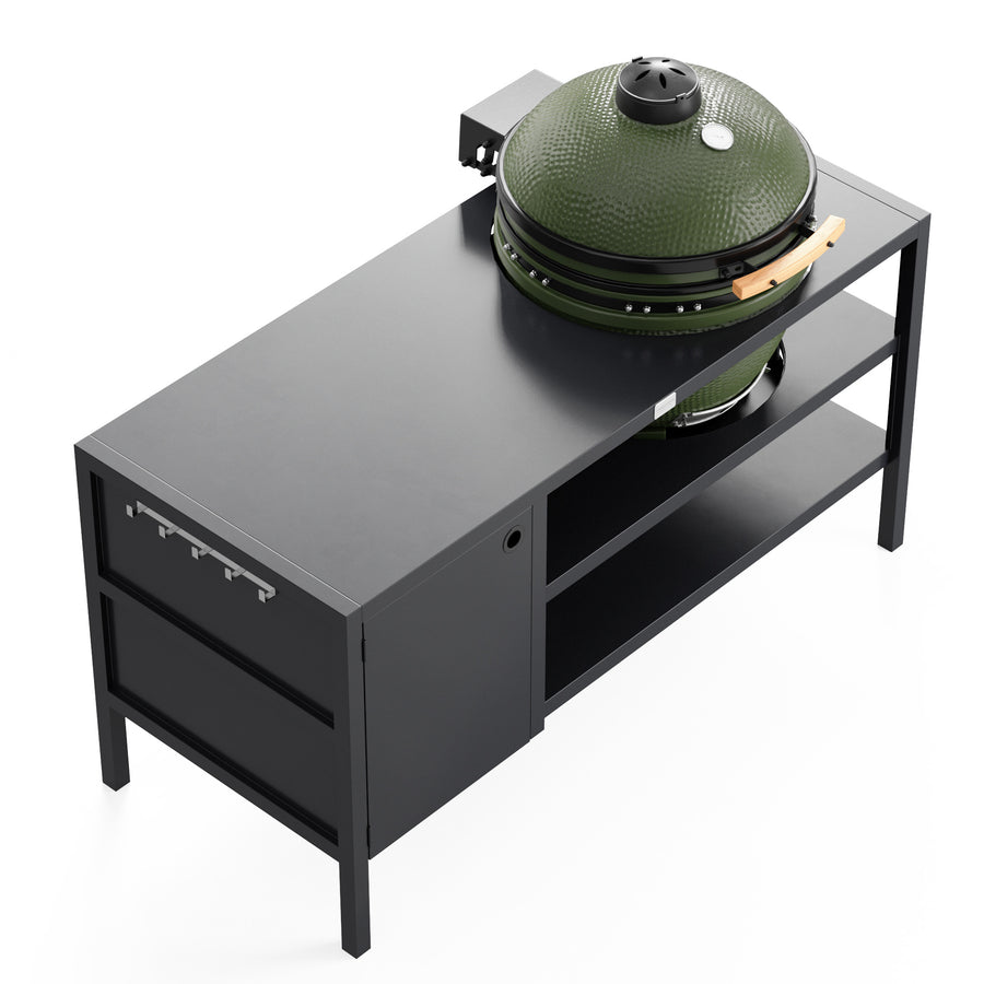 UMAMI Outdoor-Küche Modul 3 für Kamado + Kamado SUMO Maxi, schwarz / grün