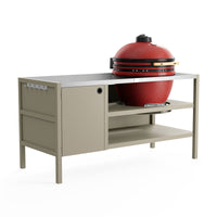 UMAMI Uteküche Modul 3 für Kamado + Kamado BONO Limited, beige / rostfrei / rot