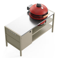 UMAMI Uteküche Modul 3 für Kamado + Kamado BONO Limited, beige / rostfrei / rot