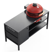 UMAMI Außenküche Modul 3 für Kamado + Kamado BONO Limited, schwarz / rot