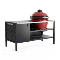 UMAMI Uteküche Modul 3 für Kamado + Kamado BONO Limited, schwarz / rostfrei / rot