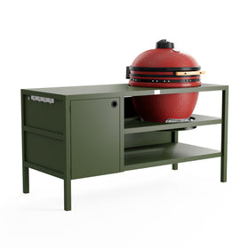 UMAMI Outdoor-Küche Modul 3 für Kamado + KAMADO BONO LIMITED, grün / rot