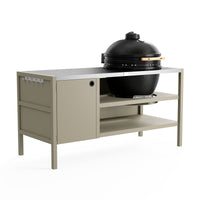 UMAMI Uteküche Modul 3 für Kamado + Kamado BONO Limited, beige / rostfrei / schwarz