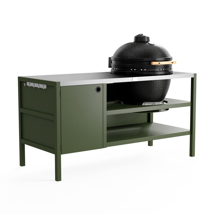 UMAMI Outdoor-Küche Modul 3 für Kamado + KAMADO BONO LIMITED, grün / rostfrei