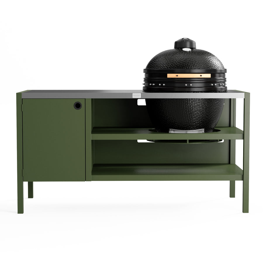 UMAMI Outdoor-Küche Modul 3 für Kamado + KAMADO BONO LIMITED, grün / rostfrei