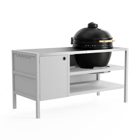 UMAMI Outdoor-Küche Modul 3 für Kamado + KAMADO BONO LIMITED, weiß / Edelstahl / schwarz