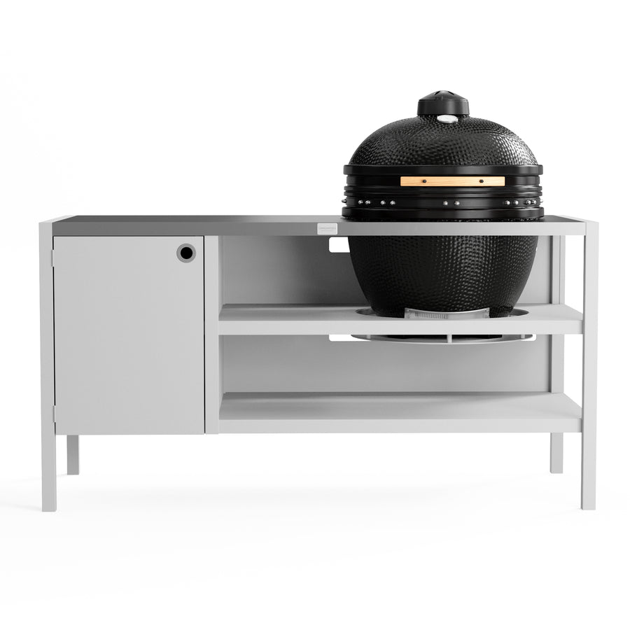 UMAMI Outdoor-Küche Modul 3 für Kamado + KAMADO BONO LIMITED, weiß / Edelstahl / schwarz