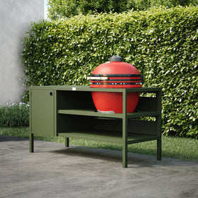 UMAMI Outdoor-Küche Modul 3 für Kamado + KAMADO BONO LIMITED, grün / rot