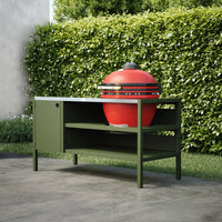 UMAMI Uteküche Modul 3 für Kamado + Kamado BONO Limited, grün / rostfrei / rot