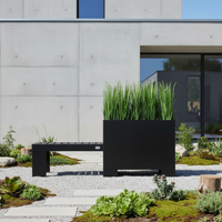 BOTANI Bank und Pflanzgefäß, schwarz