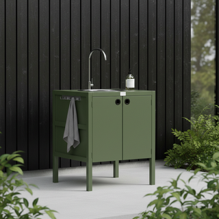 UMAMI Uteküchenpaket, Spülmodul sowie Modul 3, grün