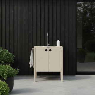 UMAMI Außenküchenpaket, Spülmodul, Modul 1 und Modul 2, beige