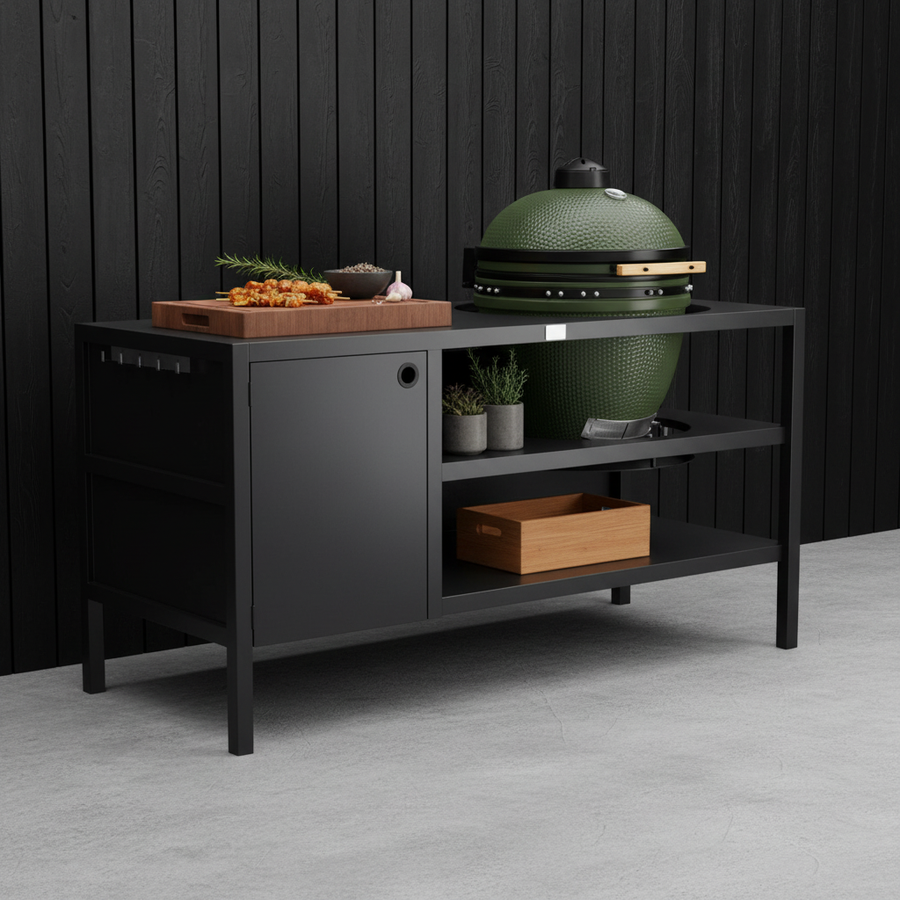 UMAMI Außenküche Modul 3 für Kamado + Kamado SUMO Midi, schwarz / grün