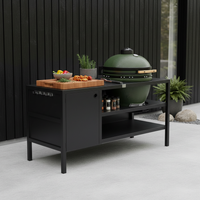 UMAMI Außenküche Modul 3 für Kamado + Kamado SUMO Maxi, schwarz / grün