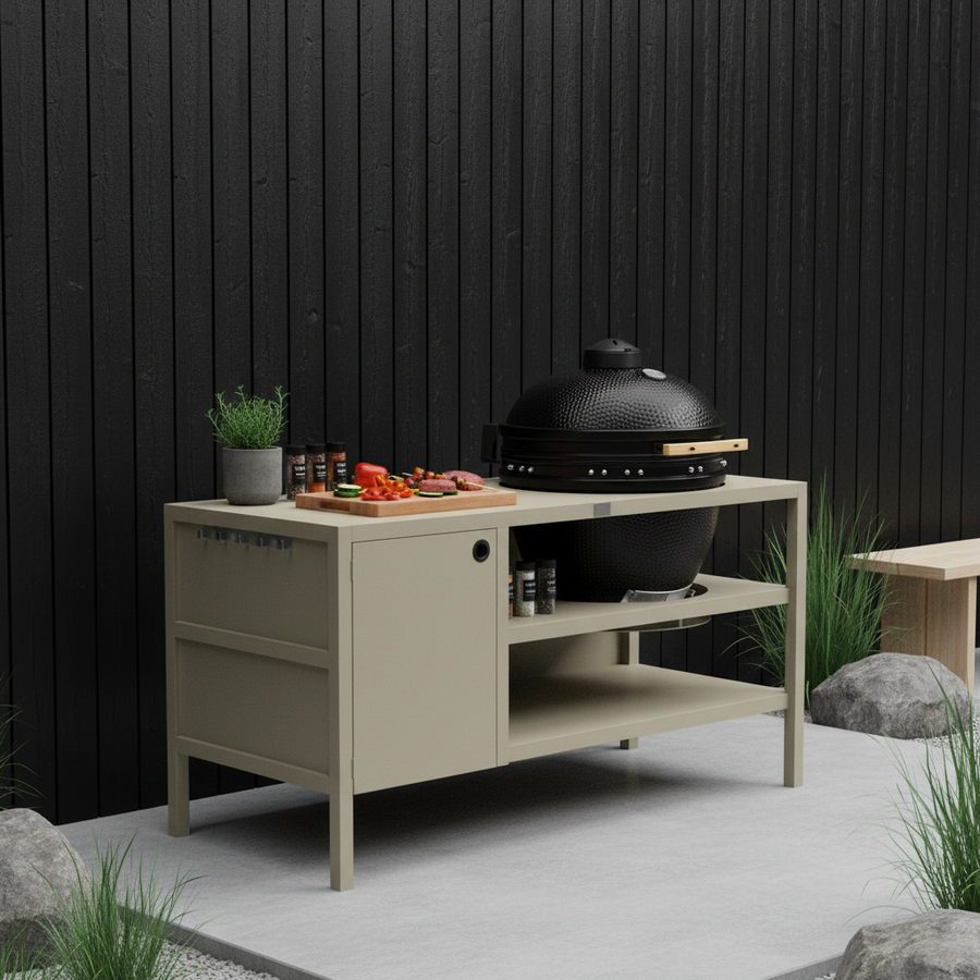 UMAMI Uteküche Modul 3 für Kamado + Kamado BONO Limited, beige / schwarz