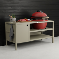 UMAMI Uteküche Modul 3 für Kamado + Kamado BONO Limited, beige / rot