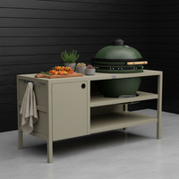 UMAMI Außenküche Modul 3 für Kamado + Kamado SUMO Maxi, beige / grün