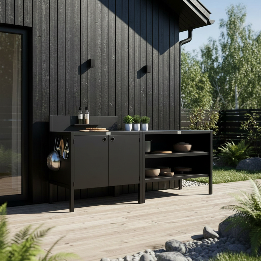 Sonderpreis UMAMI Außenküche Modul 1 + 2 inkl. Abdeckung, schwarz